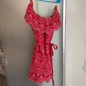 Lime lush boutique eyelet off the shoulder dress